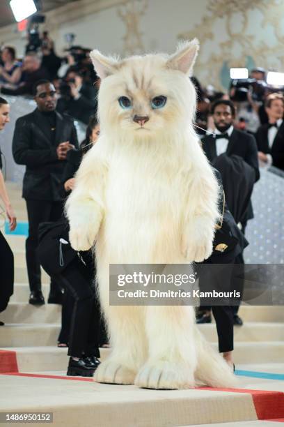 Jared Leto, dressed as Choupette, attends The 2023 Met Gala Celebrating "Karl Lagerfeld: A Line Of Beauty" at The Metropolitan Museum of Art on May...
