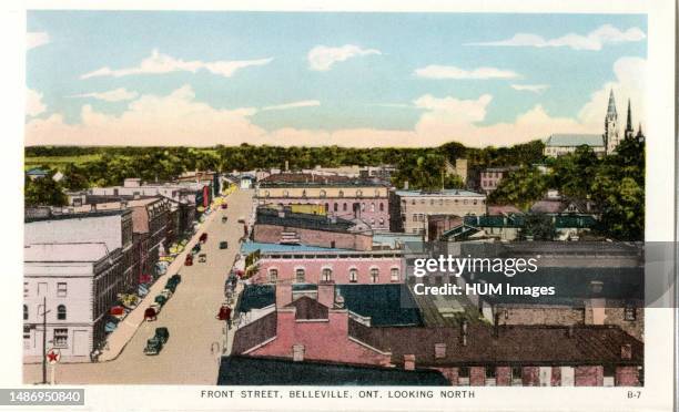 St. Michael's Roman Catholic Church is visible on the rear right, along with both towers of Tabernacle United Church. Ca. 1940.