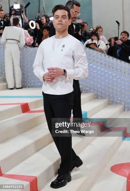 Rami Malek attends The 2023 Met Gala Celebrating "Karl Lagerfeld: A Line Of Beauty" at The Metropolitan Museum of Art on May 01, 2023 in New York...