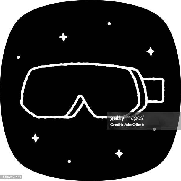 virtual reality headset doodle 3 - camara reflex stock illustrations