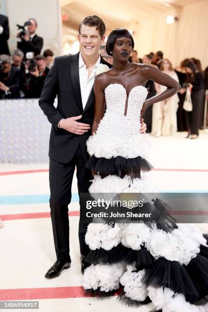 Wes Gordon and Adut Akech attend The 2023 Met Gala Celebrating "Karl Lagerfeld: A Line Of Beauty" at The Metropolitan Museum of Art on May 01, 2023...