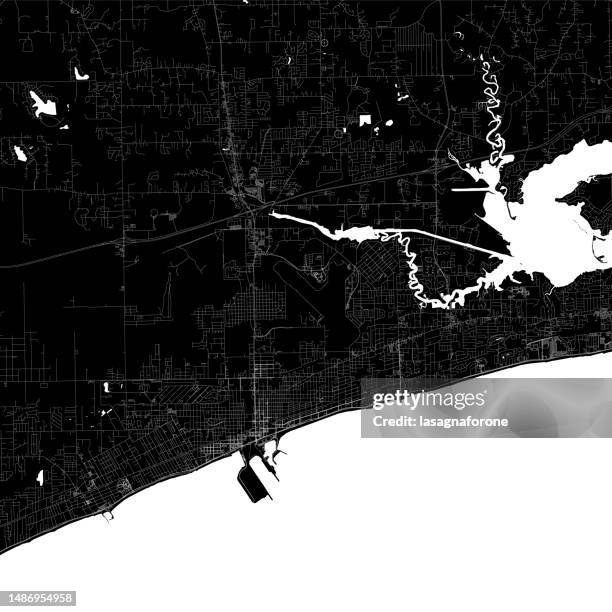 Gulfport Mississippi Usa Vector Map High-Res Vector Graphic