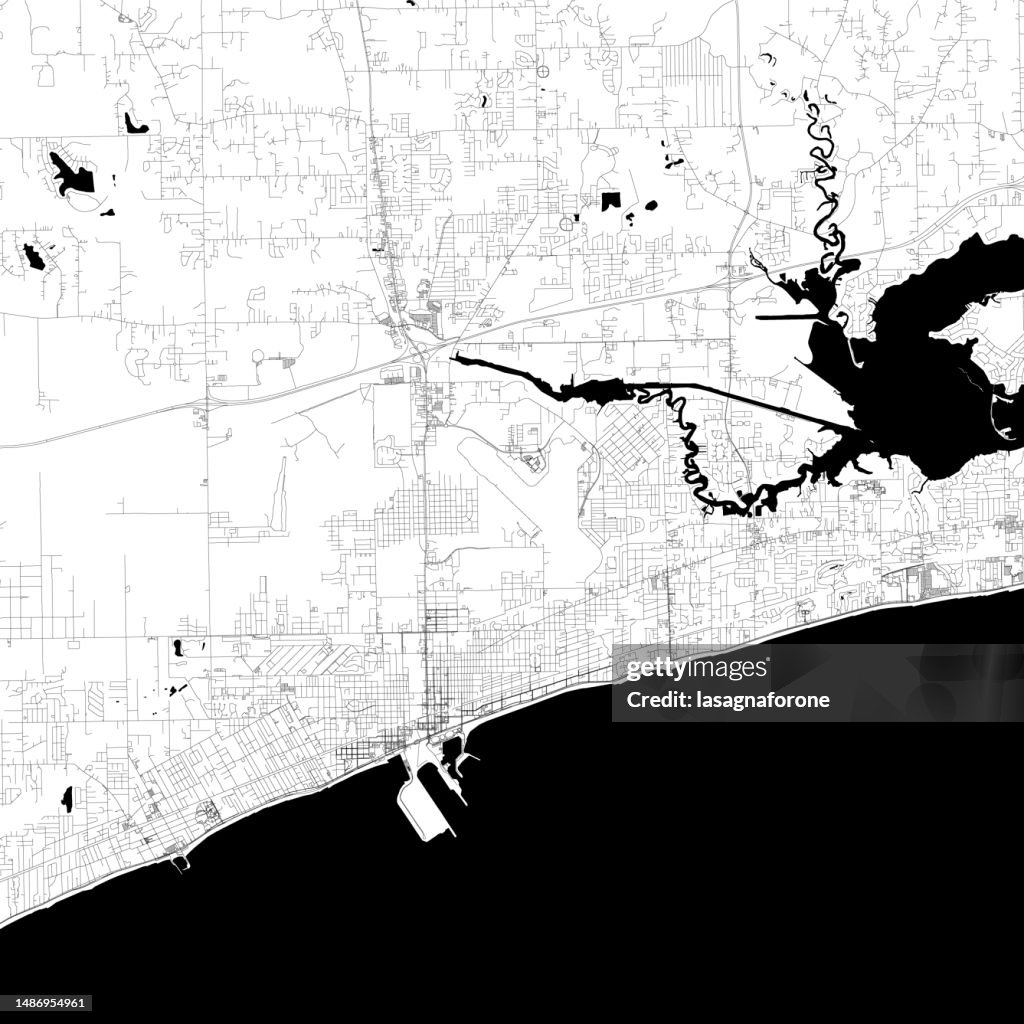 Gulfport, Mississippi, USA Vector Map