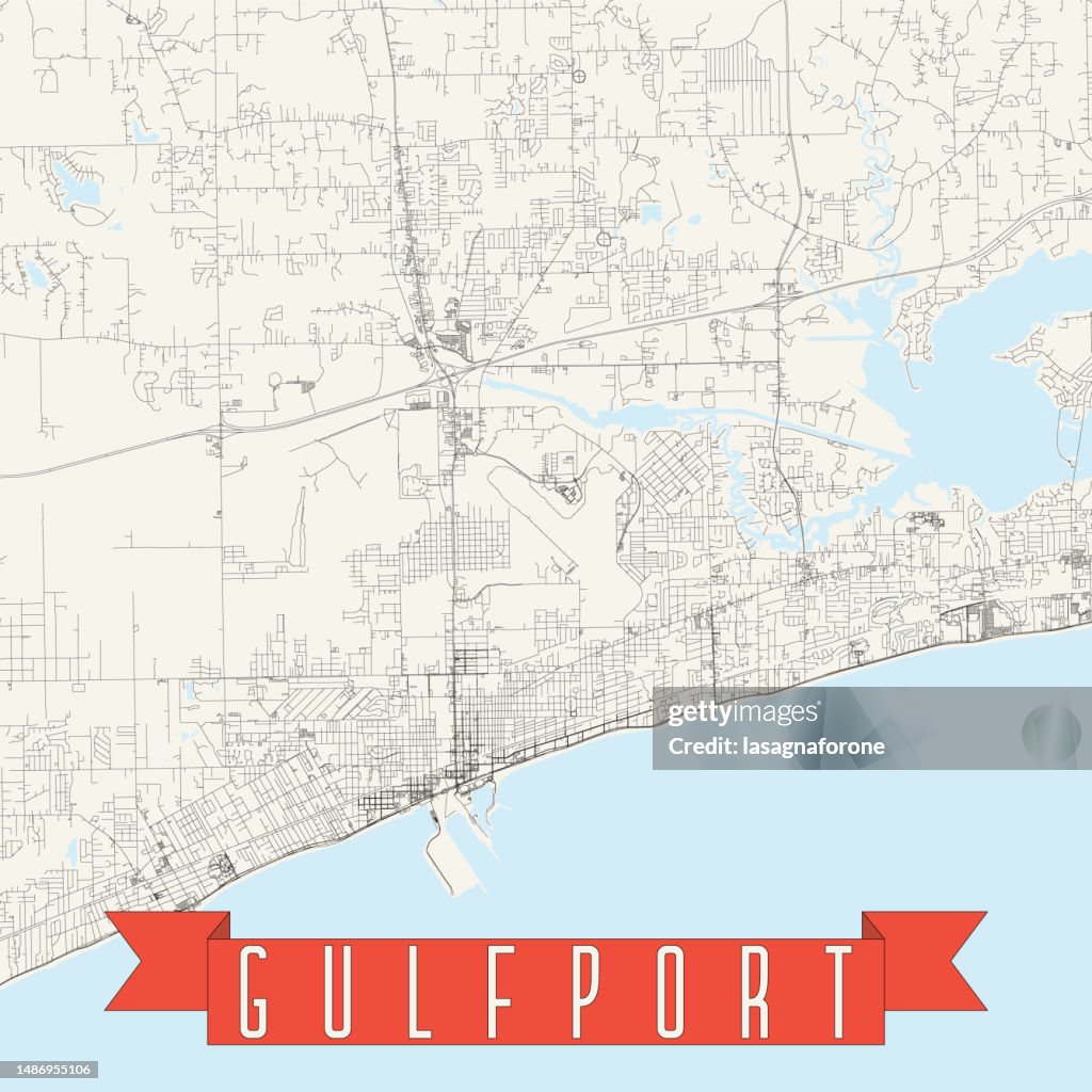 Gulfport, Mississippi, USA Vector Map