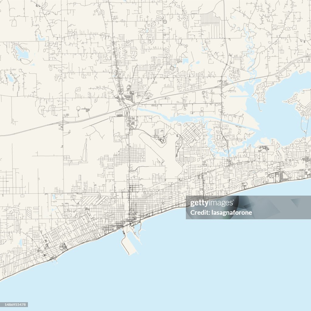 Gulfport, Mississippi, USA Vector Map
