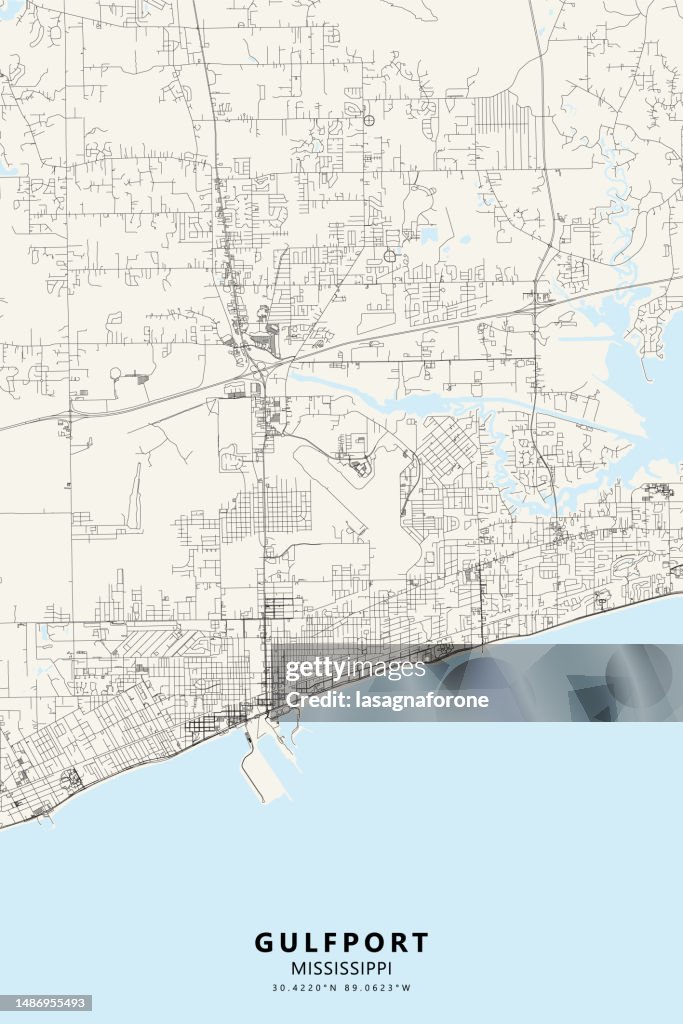 Gulfport, Mississippi, USA Vector Map