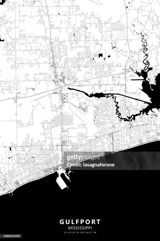 Gulfport, Mississippi, USA Vector Map