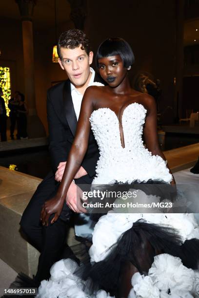 Wes Gordon and Adut Akech attend The 2023 Met Gala Celebrating "Karl Lagerfeld: A Line Of Beauty" at The Metropolitan Museum of Art on May 01, 2023...