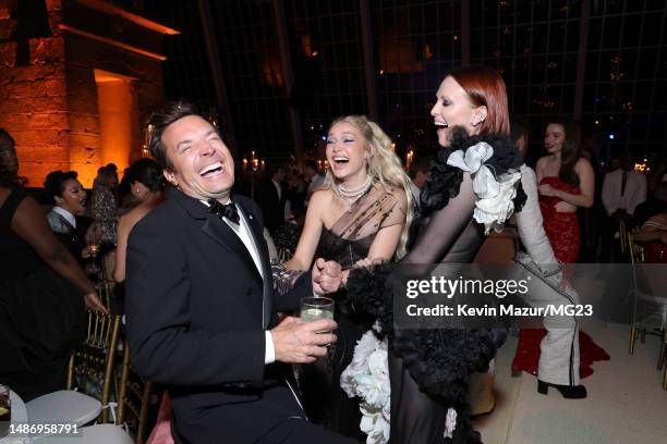 Jimmy Fallon, Gigi Hadid, and Karen Elson attend The 2023 Met Gala Celebrating "Karl Lagerfeld: A Line Of Beauty" at The Metropolitan Museum of Art...