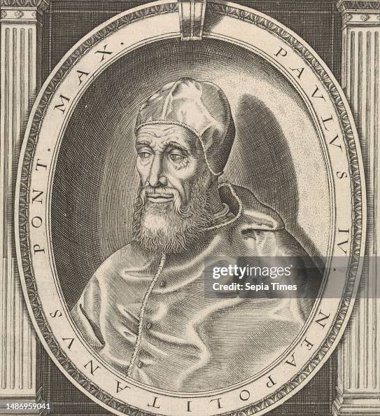 Papal Robe Portrait of Pope Paul IV dressed in the papal robe, head adorned with ...