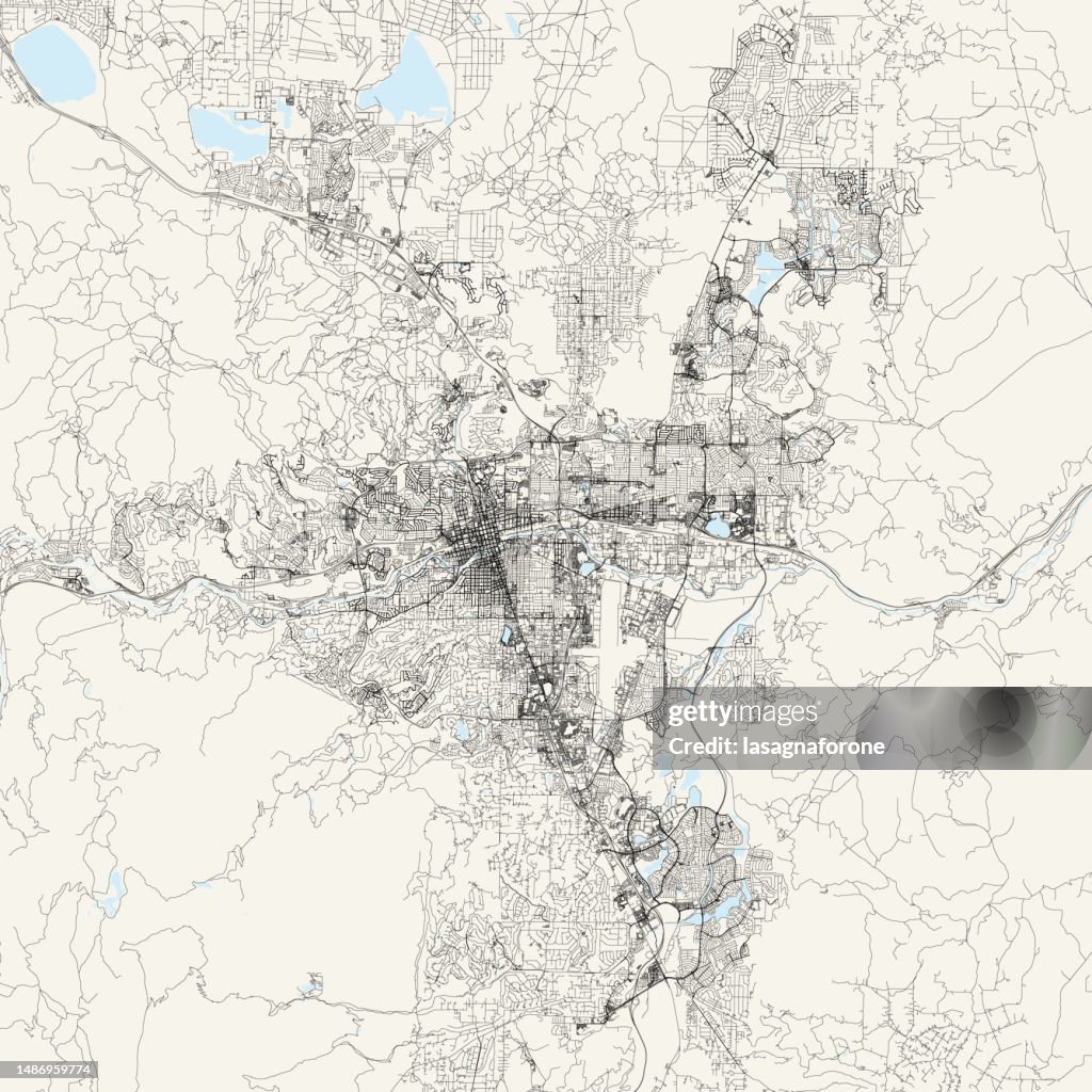 Reno, Nevada, USA Vector Map