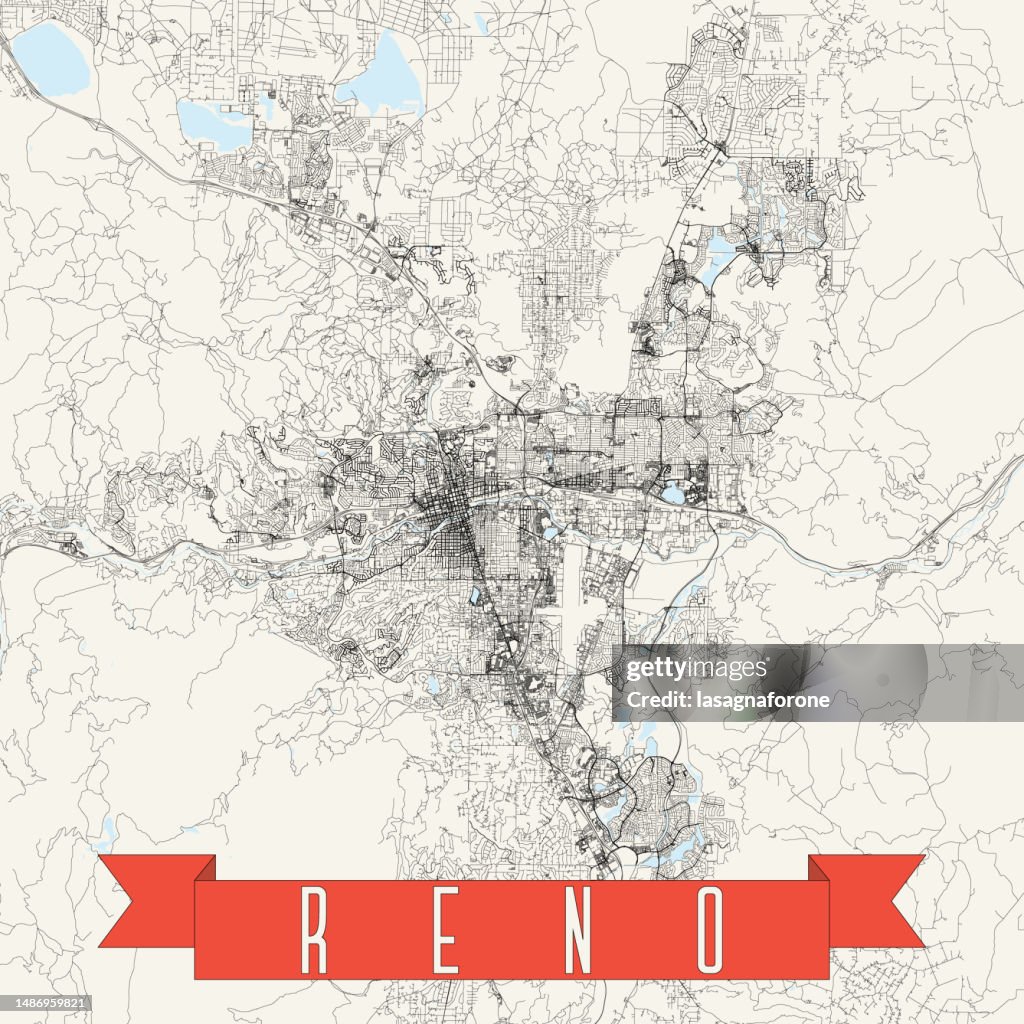 Reno, Nevada, USA Vector Map