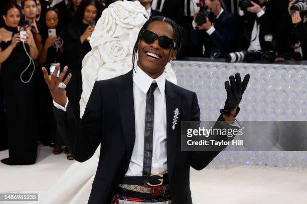 Rocky attends the 2023 Costume Institute Benefit celebrating "Karl Lagerfeld: A Line of Beauty" at Metropolitan Museum of Art on May 01, 2023 in New...