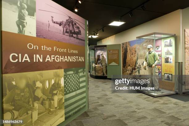 Displays featured in the On the Front Lines: The CIA in Afghanistan exhibit at CIA headquarters ca. 8 March 2011.