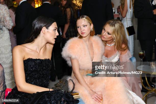 Lila Grace and Kate Moss attend The 2023 Met Gala Celebrating "Karl Lagerfeld: A Line Of Beauty" at The Metropolitan Museum of Art on May 01, 2023 in...