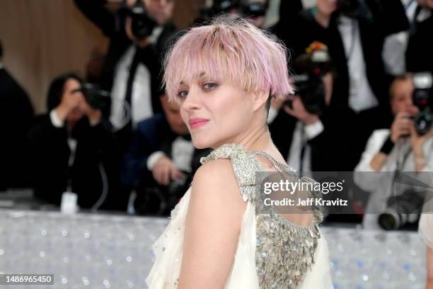 Marion Cotillard attends the 2023 Met Gala Celebrating "Karl Lagerfeld: A Line Of Beauty" at Metropolitan Museum of Art on May 01, 2023 in New York...