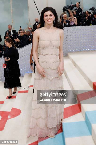 Alexandra Daddario attends the 2023 Costume Institute Benefit celebrating "Karl Lagerfeld: A Line of Beauty" at Metropolitan Museum of Art on May 01,...