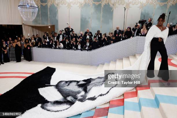 Jeremy Pope attends the 2023 Costume Institute Benefit celebrating "Karl Lagerfeld: A Line of Beauty" at Metropolitan Museum of Art on May 01, 2023...