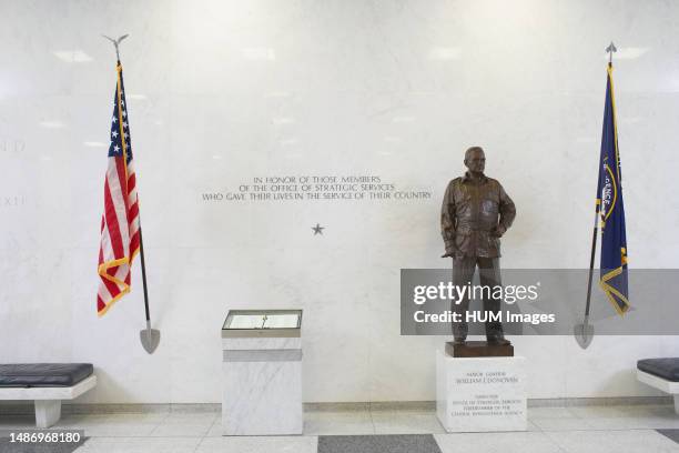 On the south wall of the Original Headquarters Building lobby is the Office of Strategic Services Memorial. Ca. 8 March 2011.