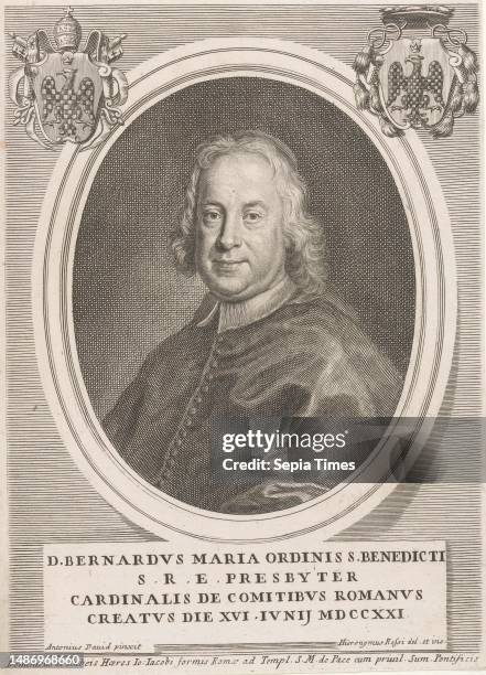 Portrait of Cardinal Bernardo Maria Conti, print maker: Girolamo Rossi , , intermediary draughtsman: Girolamo Rossi , , after: Antonio David, , print...