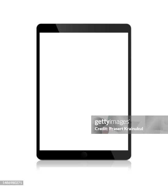 tablet, isolated on white background - showing ipad stock pictures, royalty-free photos & images