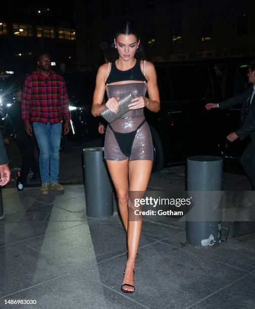 Kendall Jenner is seen heading to a Met Gala afterparty on May 01, 2023 in New York City.