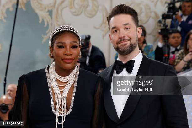 Serena Williams and Alexis Ohanian attend the 2023 Costume Institute Benefit celebrating "Karl Lagerfeld: A Line of Beauty" at Metropolitan Museum of...