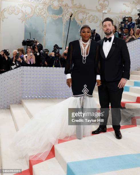 Serena Williams and Alexis Ohanian attend the 2023 Costume Institute Benefit celebrating "Karl Lagerfeld: A Line of Beauty" at Metropolitan Museum of...