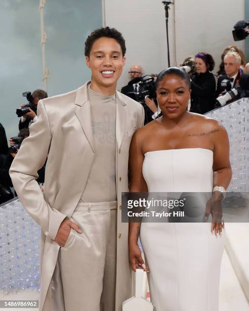 Brittney Griner and Cherelle Griner attend the 2023 Costume Institute Benefit celebrating "Karl Lagerfeld: A Line of Beauty" at Metropolitan Museum...