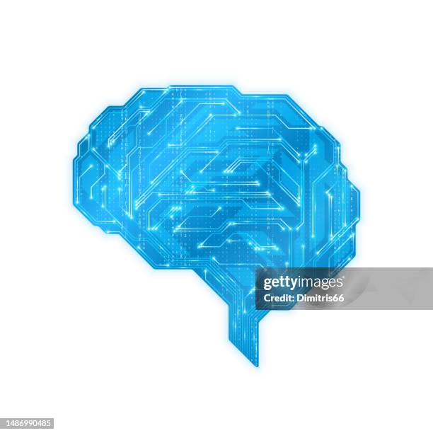 artificial intelligence concept. - artificial intelligence white background stock illustrations