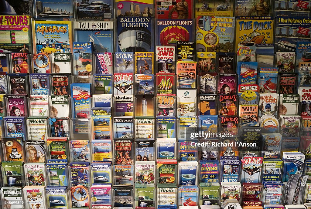 Tour brochures at shop on Esplanade.