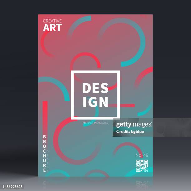 brochure template layout, red cover design, business annual report, flyer, magazine - circle shape stock illustrations
