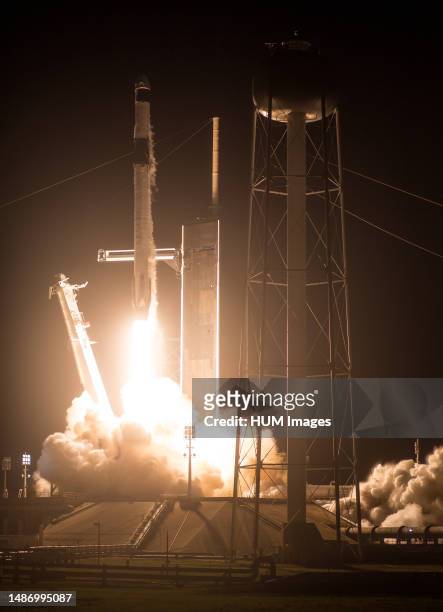 SpaceX Falcon 9 rocket carrying the company's Crew Dragon spacecraft is launched on NASA’s SpaceX Crew-2 mission to the International Space Station...