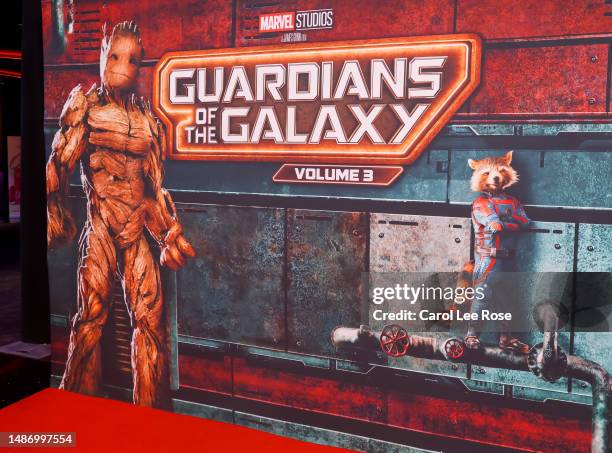 Atmosphere at the "Guardians of the Galaxy Vol. 3" Atlanta Multicultural Influencer + Stunted Screening at Regal Atlantic Station on May 01, 2023 in...