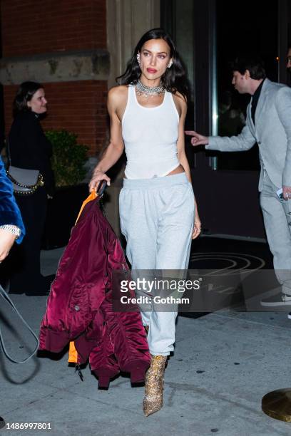Irina Shayk is seen in NoHo on May 01, 2023 in New York City.