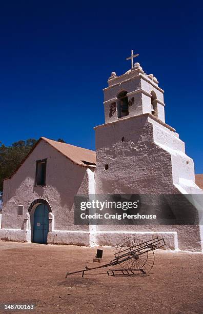 iglesia san pedro de atacama church exterior. - san pedro stock pictures, royalty-free photos & images