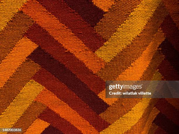 full frame overhead view of woven carpet - african textiles stockfoto's en -beelden