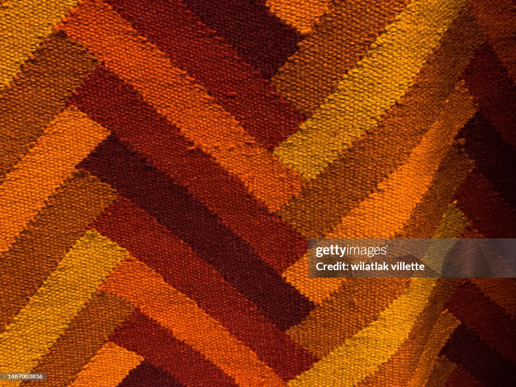 Full frame overhead view of woven carpet