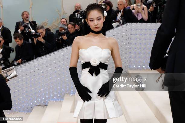 Jennie makes a cameo attends the 2023 Costume Institute Benefit celebrating "Karl Lagerfeld: A Line of Beauty" at Metropolitan Museum of Art on May...