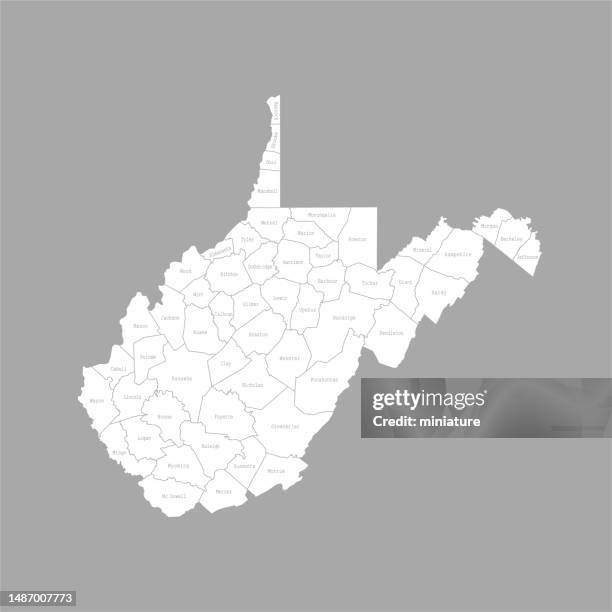 west virginia map - west-virginia-county-map stock illustrations
