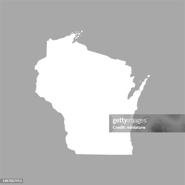 wisconsin map - file wisconsin pole of inaccessibility.png stock illustrations