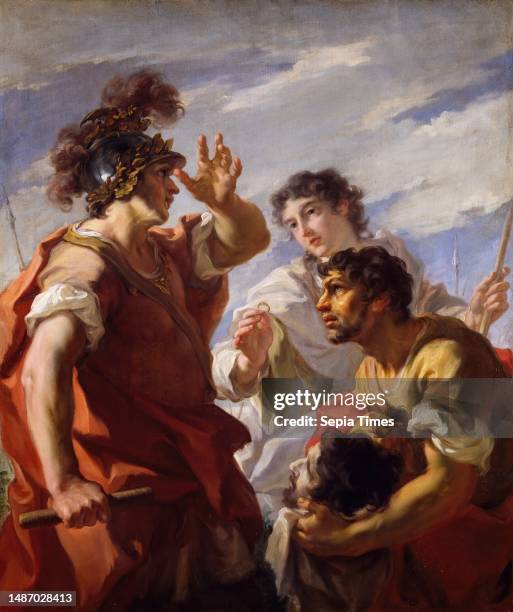 Caesar Before Alexandria, 1724-25 Gianantonio Pellegrini, Depicting scene of Julius Caesar before the Siege of Alexandria , Oil Painting, Baroque,...