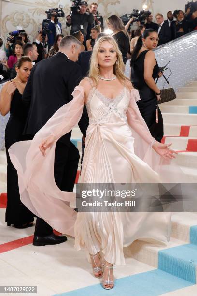 Kate Moss attends the 2023 Costume Institute Benefit celebrating "Karl Lagerfeld: A Line of Beauty" at Metropolitan Museum of Art on May 01, 2023 in...