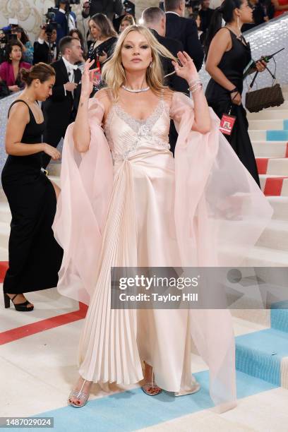 Kate Moss attends the 2023 Costume Institute Benefit celebrating "Karl Lagerfeld: A Line of Beauty" at Metropolitan Museum of Art on May 01, 2023 in...