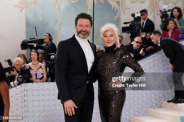 Hugh Jackman and Deborra-Lee Furness attend the 2023 Costume Institute Benefit celebrating "Karl Lagerfeld: A Line of Beauty" at Metropolitan Museum...