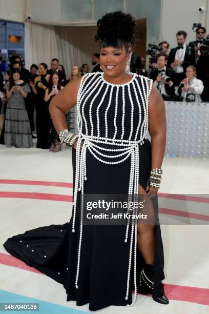 Lizzo attends the 2023 Met Gala Celebrating "Karl Lagerfeld: A Line Of Beauty" at Metropolitan Museum of Art on May 01, 2023 in New York City.