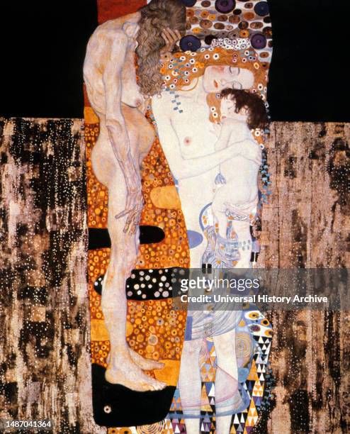 Gustav klimt painting, three ages of the woman