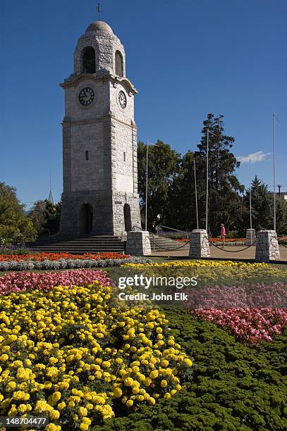 seymore square clock tower. - blenheim new zealand stock pictures, royalty-free photos & images