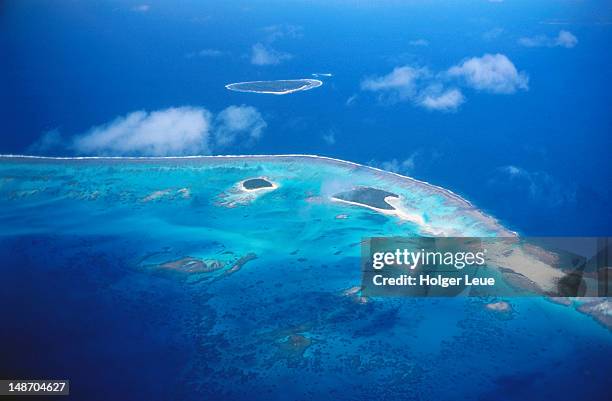 aerial of islands near tongatapu island. - tonga imagens e fotografias de stock