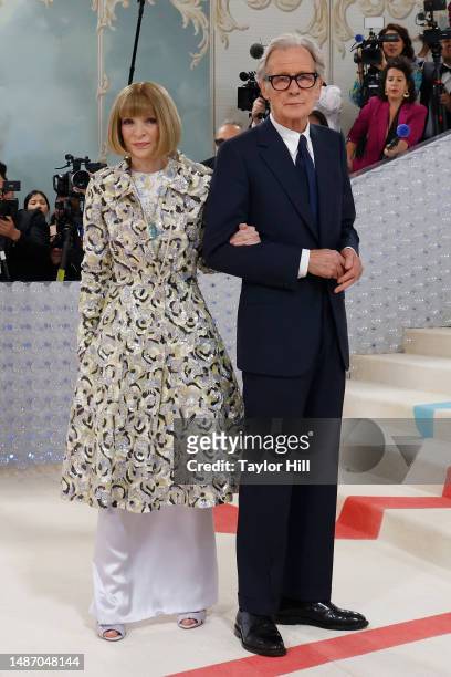 Anna Wintour and Bill Nighy attend the 2023 Costume Institute Benefit celebrating "Karl Lagerfeld: A Line of Beauty" at Metropolitan Museum of Art on...